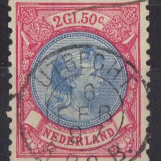 Netherlands 1891 2g50 blue & red Wilhelmina. perf. ...