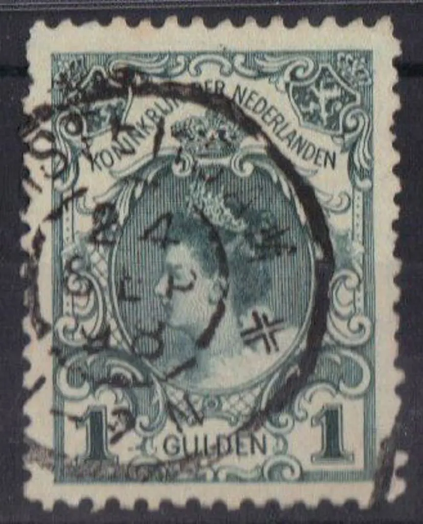 Netherlands 1898 1g Wilhelmina type I (large "1") ... Image 1++