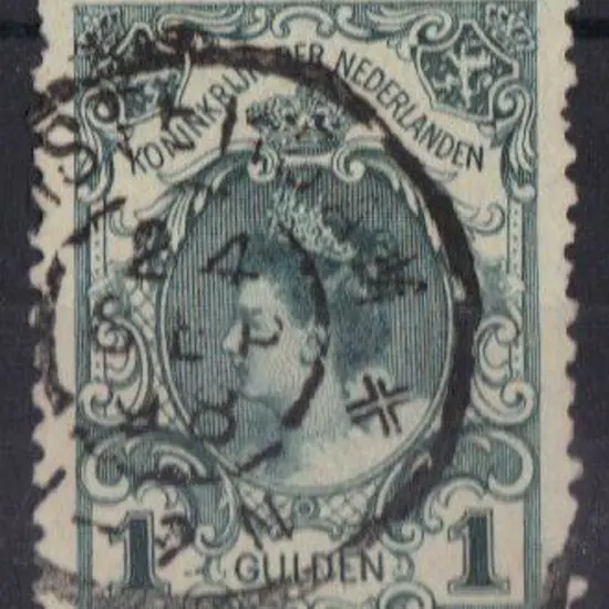 Netherlands 1898 1g Wilhelmina type I (large "1") ...