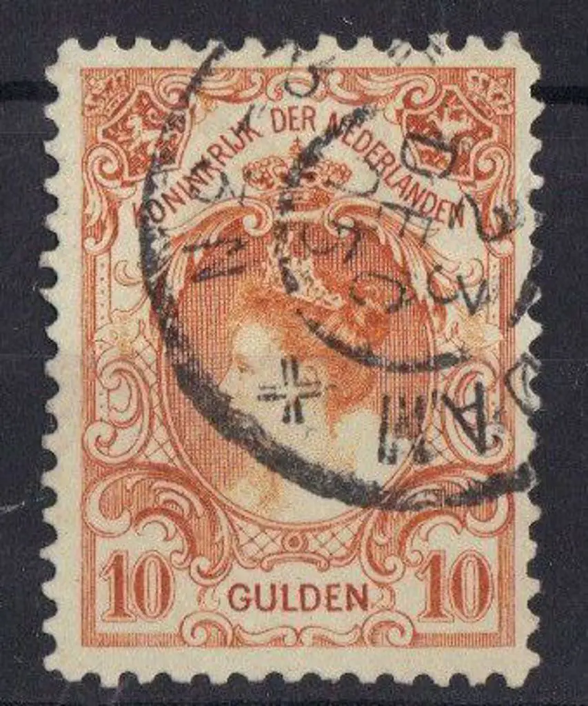 Netherlands 1898 10g deep orange with 23 DEC 05 ... Image 1++