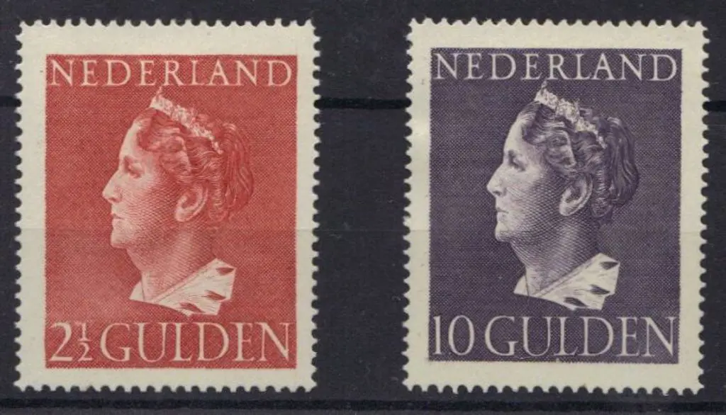 Netherlands 1946 2½G & 10G Queen Wilhelmina. Mint ... Image 1++