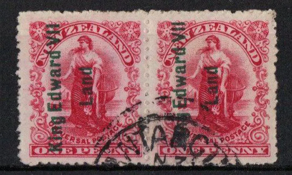 New Zealand 1908 1d "King Edward VII Land" (Royale ... Image 1++