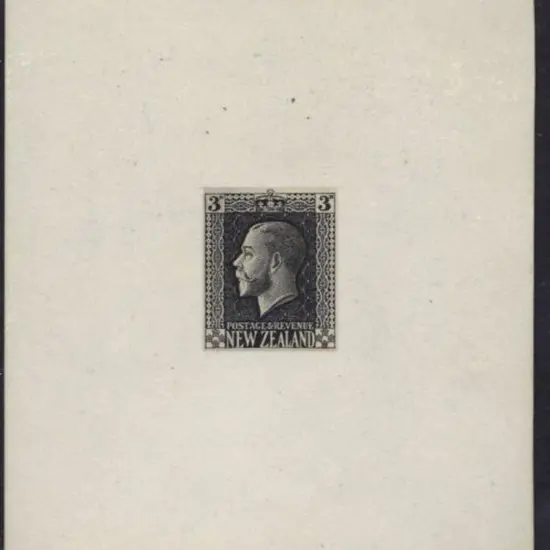 New Zealand 1915 3d KGV sideface imperf die proof ...