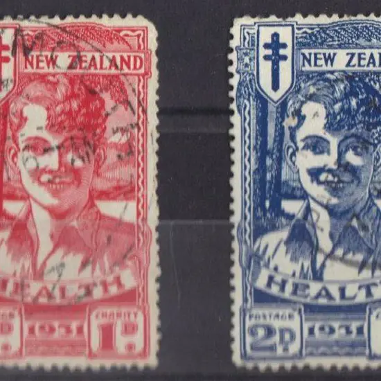 New Zealand 1931 Smiling Boys pair lightly ...