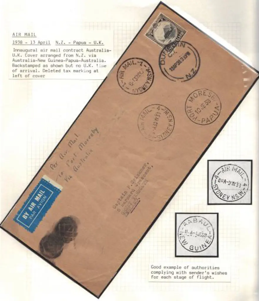 New Zealand 1938 Airmail cover via Australia to ... Image 1++