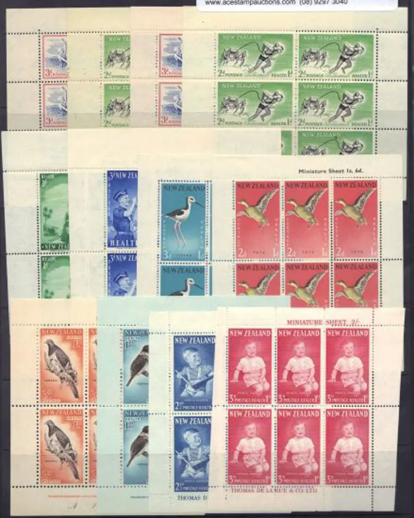 New Zealand 1957-1971 Health M/S's incl 1957 pair ... Image 1++