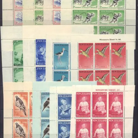New Zealand 1957-1971 Health M/S's incl 1957 pair ...