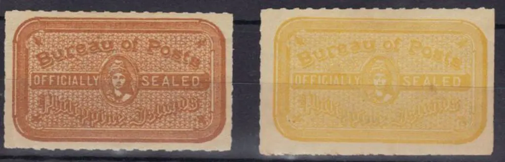 Philippines 1907-1911 "Officially Sealed" labels ... Image 1++