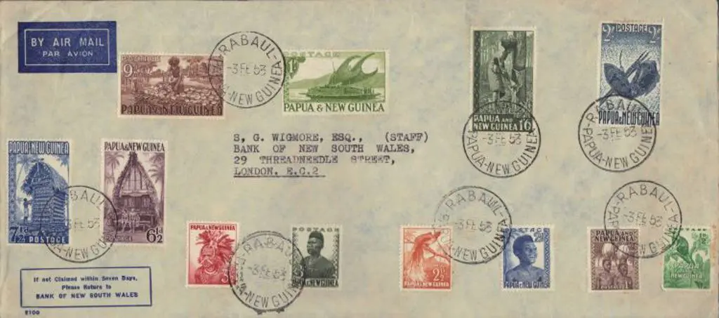 Papua New Guinea 1953 (3rd Feb) ½d to 2/- on Bank ... Image 1++