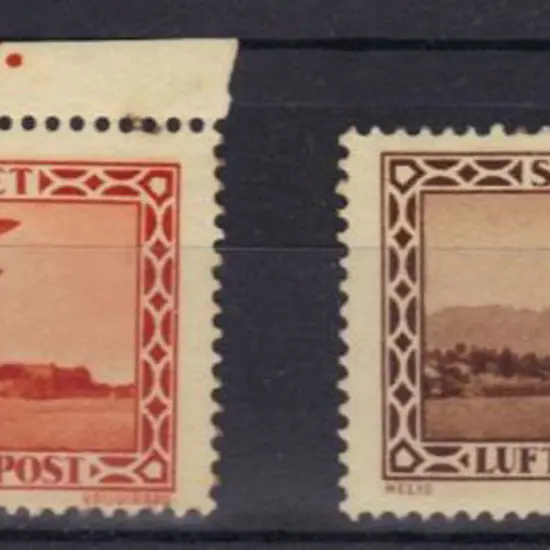 Saar 1932 60c & 5f Airs MUH. Mi 158/59 Cat. €180