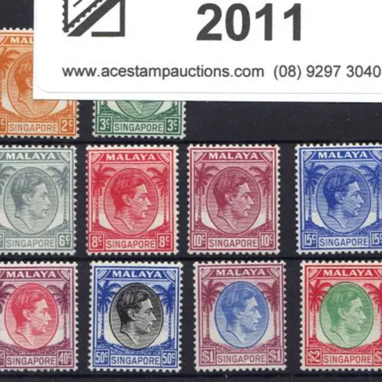 Singapore 1948/52 KGVI Defins Perf 14 MLH with 6c, ...