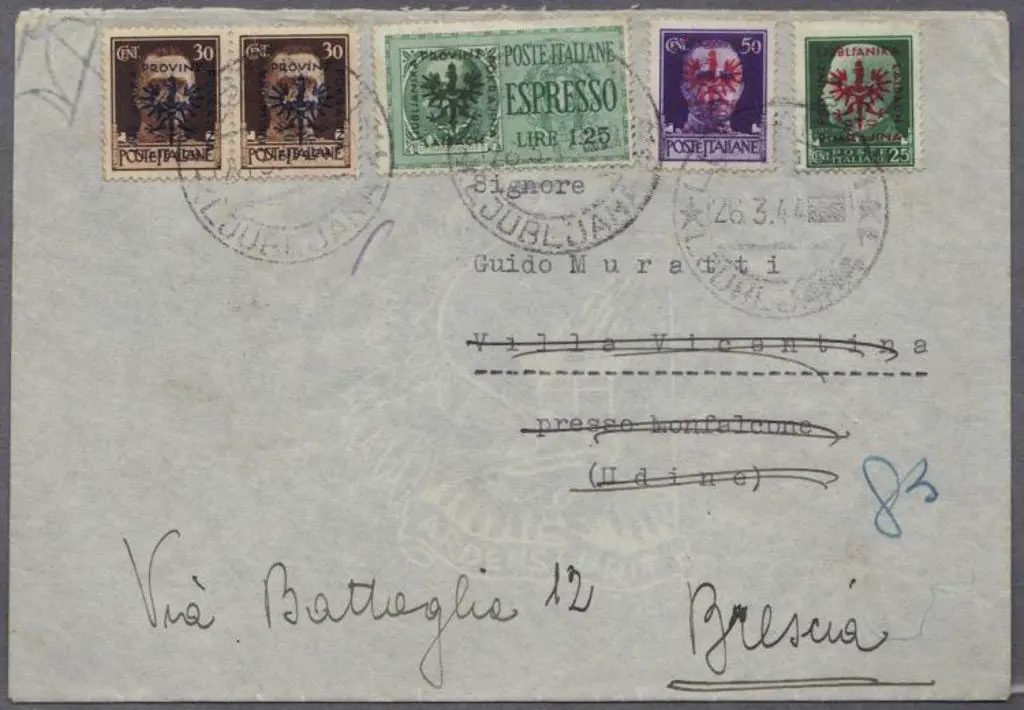 Slovenia - Provinz Laibach 1944 German Occ. ovpts ... Image 1++