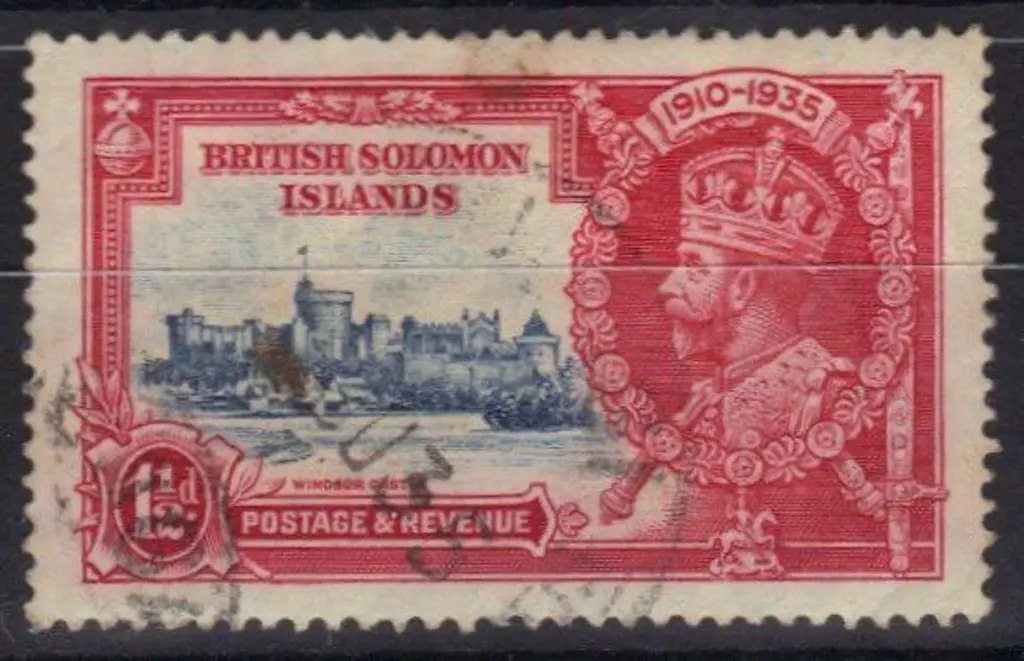 Solomon Islands 1935 1½d Silver Jubilee with ... Image 1++