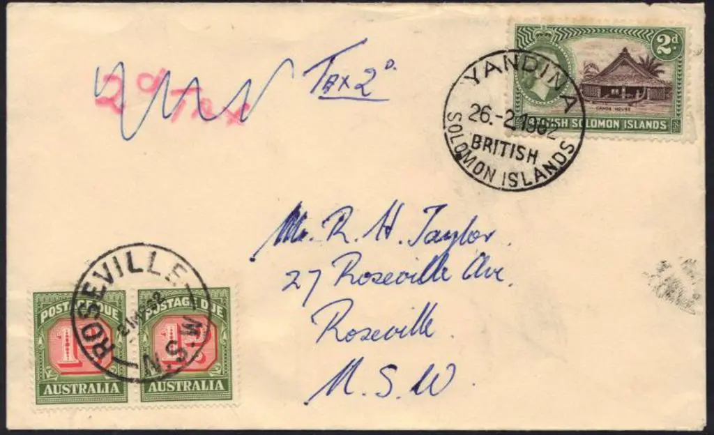 Solomon Islands 1962 (26th Feb) 2d Canoe House ... Image 1++