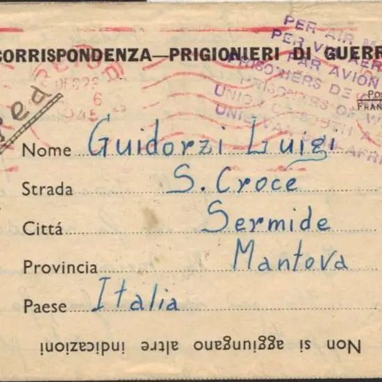 South Africa 1944 Prisoner of War official ...