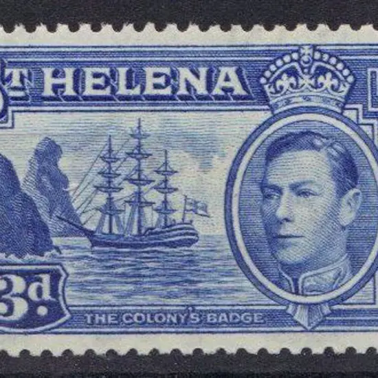 St Helena 1938/44 KGVI 3d blue MLH. SG 135 Cat. ...
