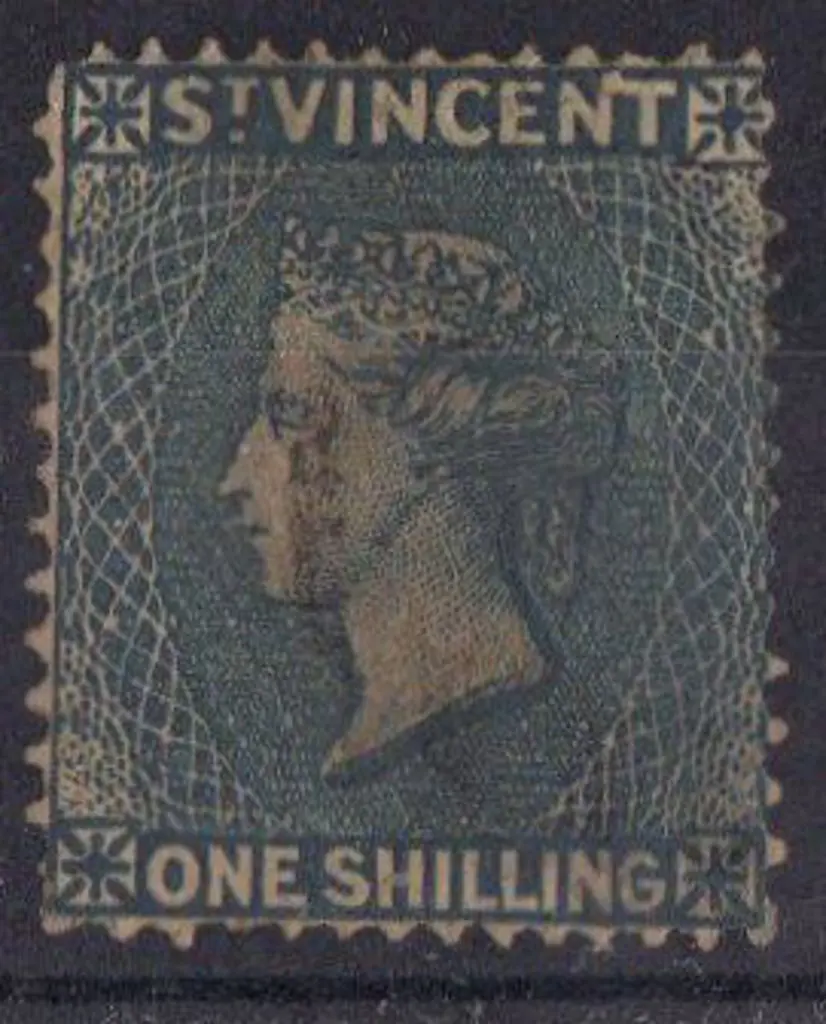 St Vincent 1866 1/- slate-grey QV fine used. A ... Image 1++