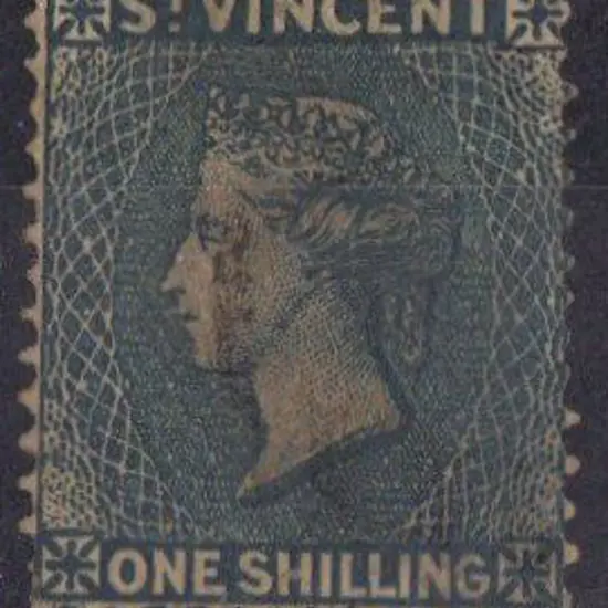 St Vincent 1866 1/- slate-grey QV fine used. A ...