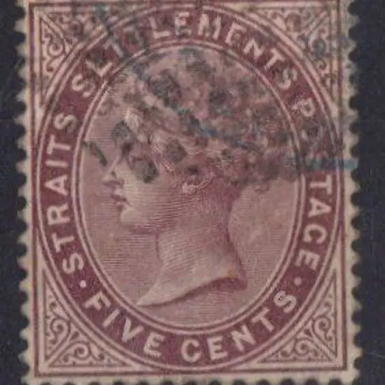 Straits Settlements 1882 5c purple-brown. F/U SG ...