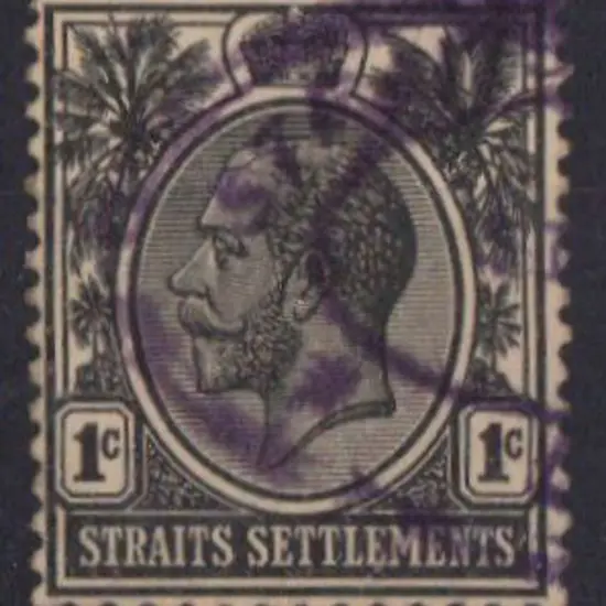 Straits Settlements 1919 1c black with inverted ...