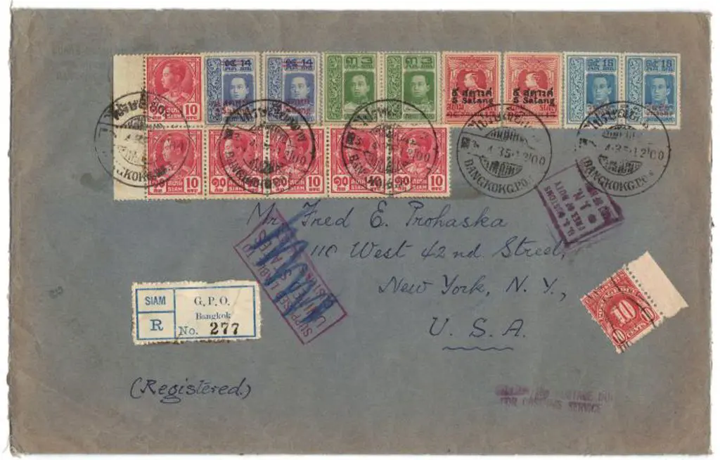 Thailand 1935 (April) Registered cover Bangkok to ... Image 1++