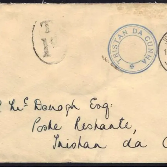 Tristan Da Cunha 1935 (14th March) Cachet type V ...