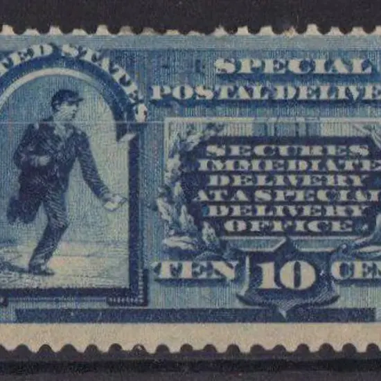 USA 1885 10¢ blue Special Delivery. MLH Small spot ...