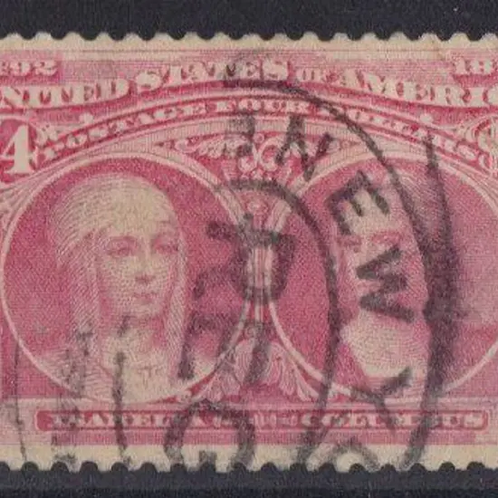 USA 1893 $4 rose carmine. Used with tiny tear at ...