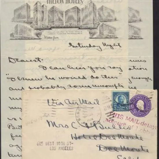 USA 1934 3c postal stationery env with 5c added ...