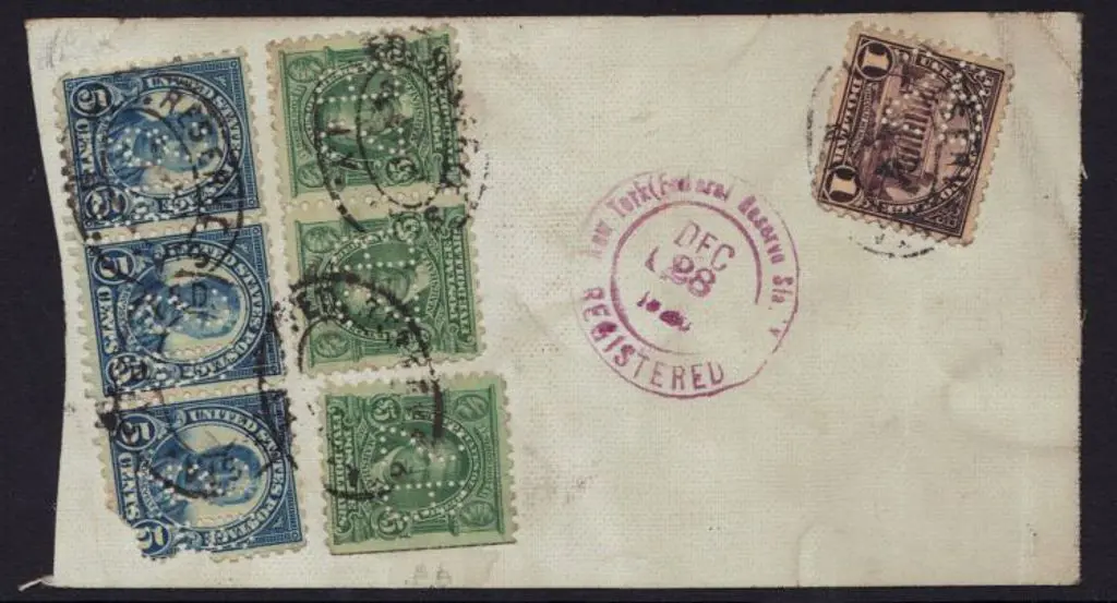 USA - Interbank Registered Parcel Tags 192? (28th ... Image 1++