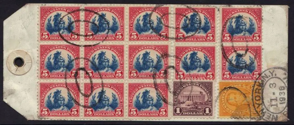 USA - Interbank Registered Parcel Tags 1936 (2nd ... Image 1++