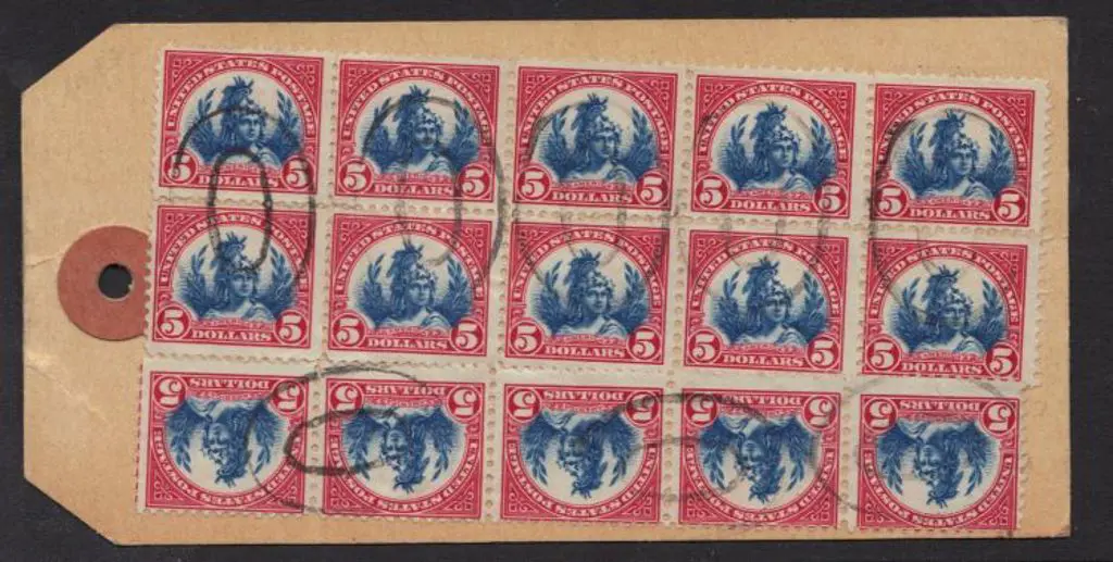 USA - Interbank Registered Parcel Tags 1936 Bank ... Image 1++