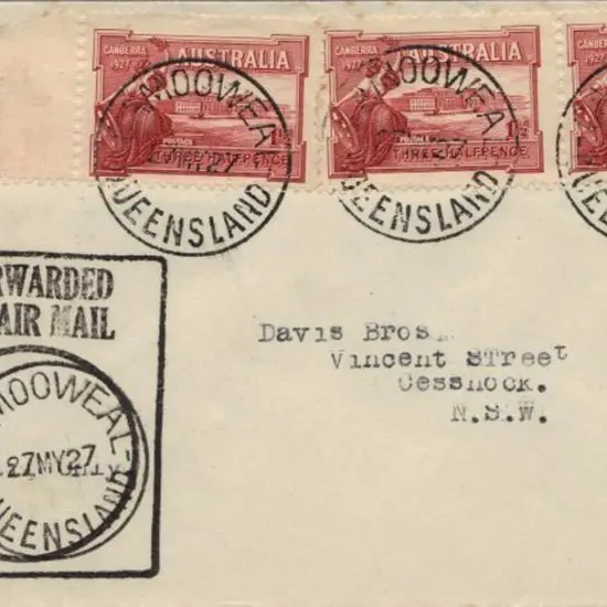 1927 (27th May) Camoowel, Queensland cds's on 1½d ...