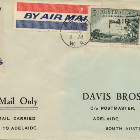 1929 (2nd June) Perth to Adelaide by WA Airways ...