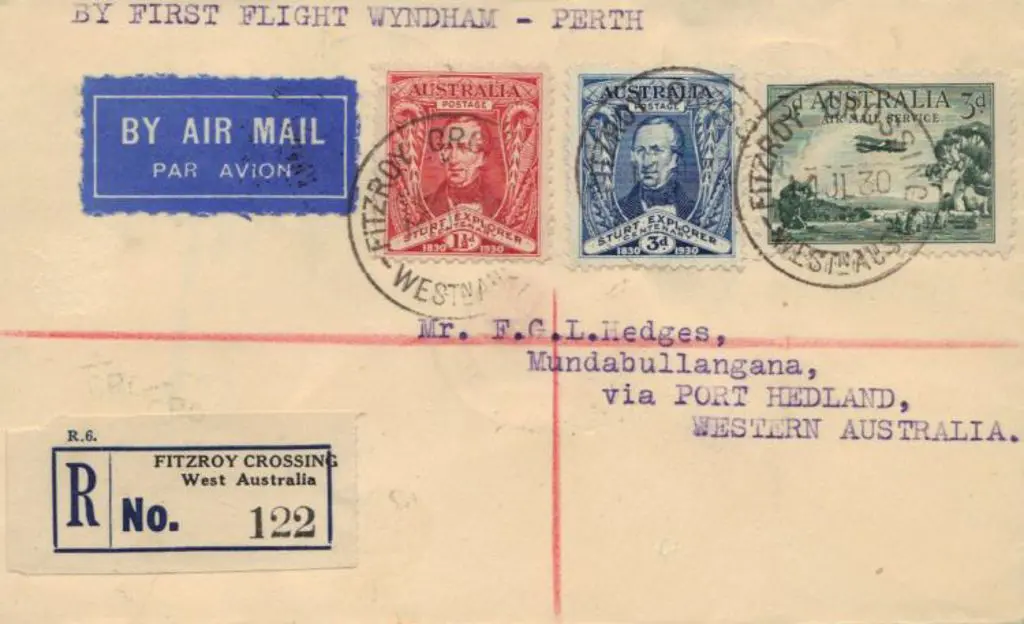 1930 (14th July) First flight with typed "By First ... Image 1++