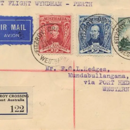 1930 (14th July) First flight with typed "By First ...