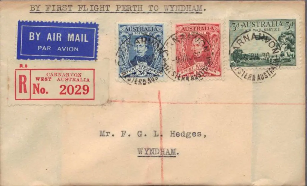 1930 (9th July) First Flight Carnarvon to Wyndham ... Image 1++