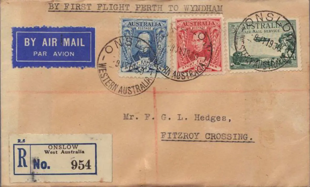 1930 (9th July) First Flight Onslow to Fitzroy ... Image 1++