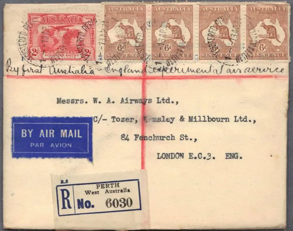 1931 (13th April) First Australia to UK airmail ... Image 1++