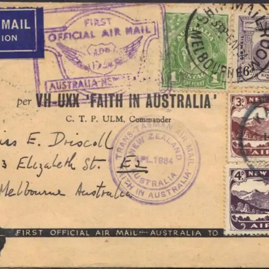 1934 (10th-14th April) Australia to New Zealand & ...