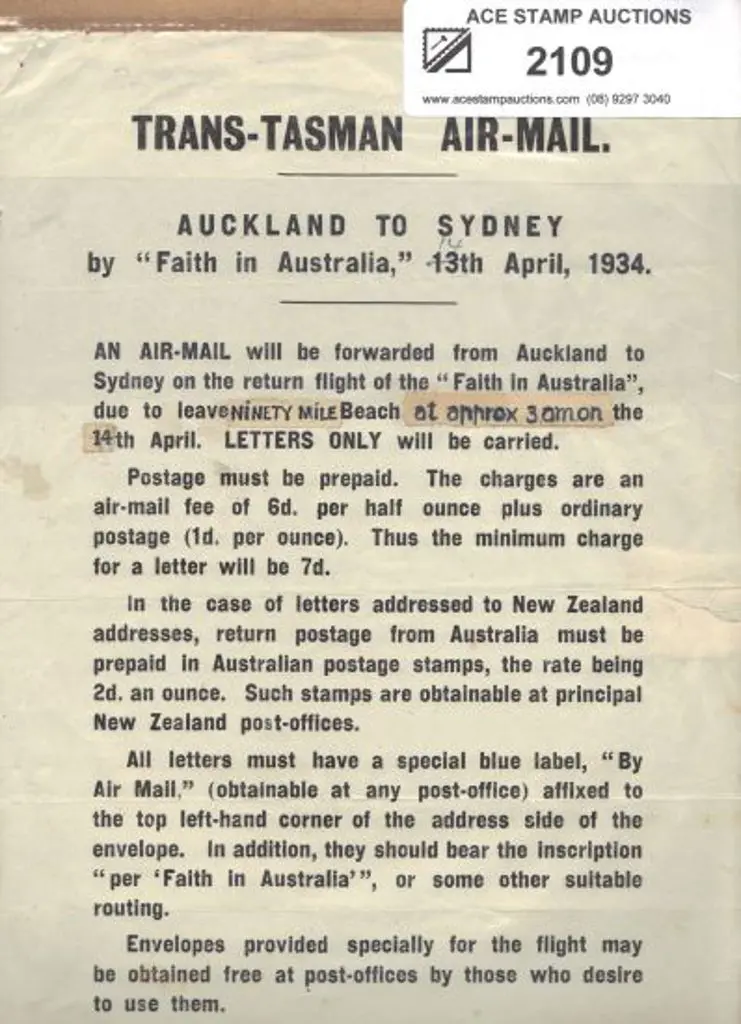1934 (13th/14th April) The original New Zealand ... Image 1++