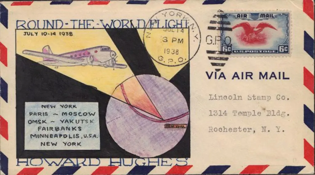 1938 (10-14th July) Howard Hughes Round-the-World ... Image 1++