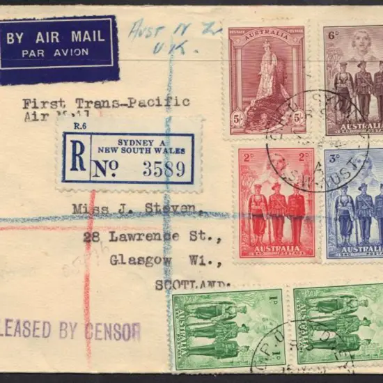 1940 (15th July) First Trans Pacific Air Mail ...