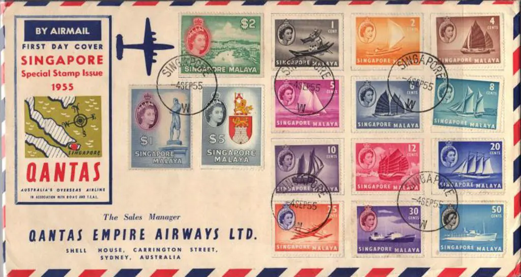 1955 (4th Sept) Singapore to Sydney flown FDC by ... Image 1++
