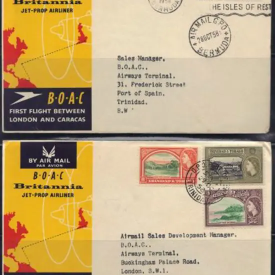 1958 (27th & 28th Oct) BOAC Britannia First ...