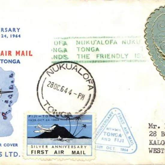 1964 (24-28th Oct) 25th Anniv commem flights Fiji ...