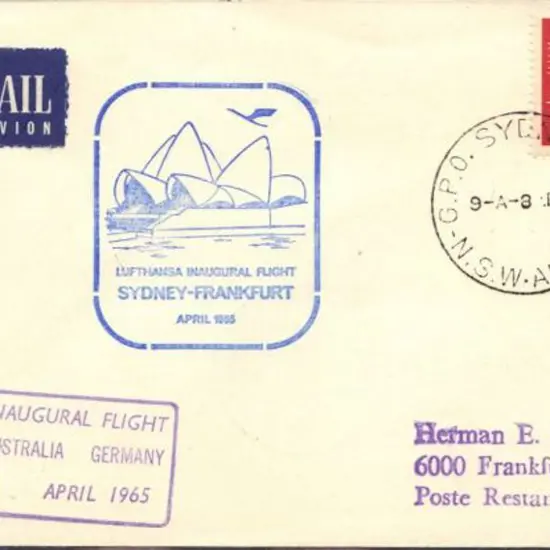 1965 (8th April) Lufthansa first flight Sydney to ...