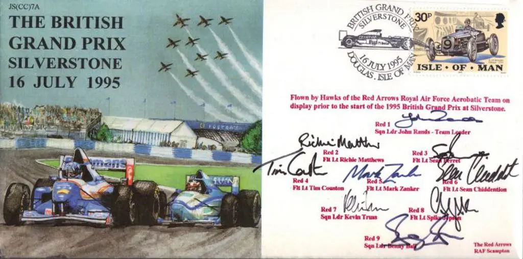 1995 Red Arrows RAF Display Team flown & signed ... Image 1++