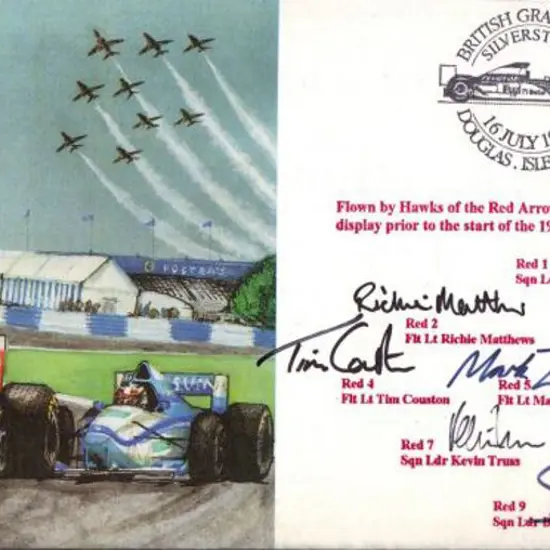 1995 Red Arrows RAF Display Team flown & signed ...