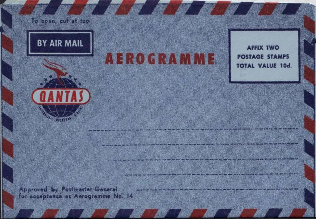 Qantas formula aerogramme with "flying kangaroo" ... Image 1++